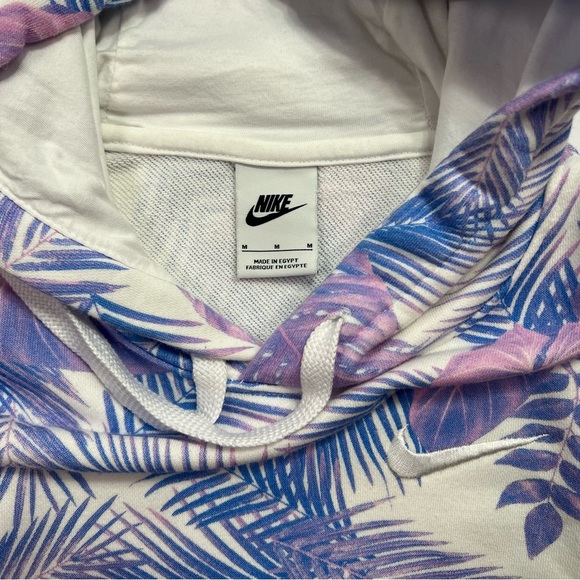 Nike Sportswear French Terry All Over Palm Print Hoodie - blue/purple, M - Picture 3 of 9
